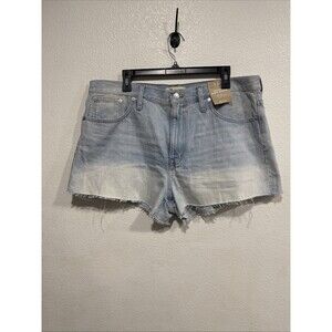 Madewell Relaxed Jean Short Women’s Size 32 Light Wash Distressed Cut Off New